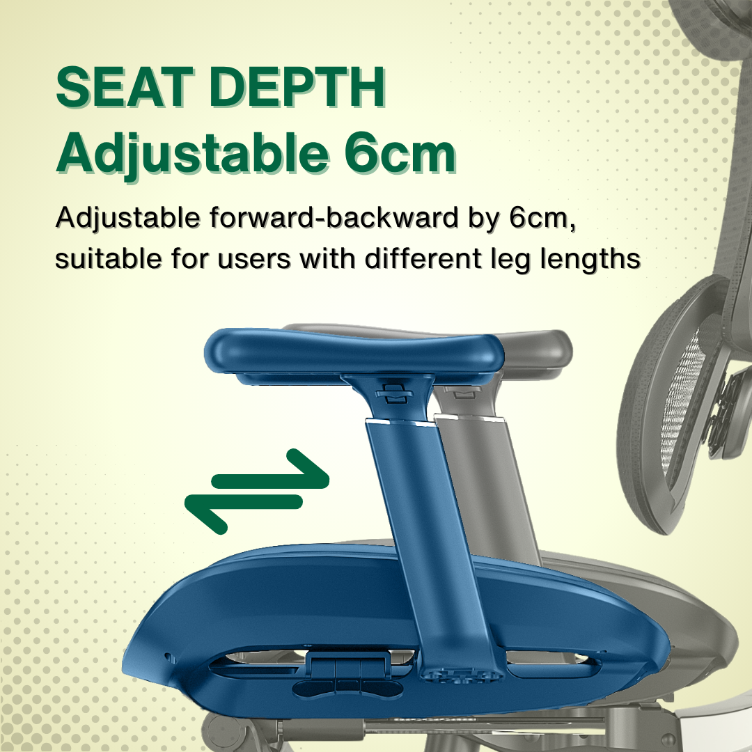 Reiko Ergolux with Pedal Ergonomic Chair Full Mesh 5 Years Warranty Office Chair, Adjustable Lumbar Chair, Gaming Chair