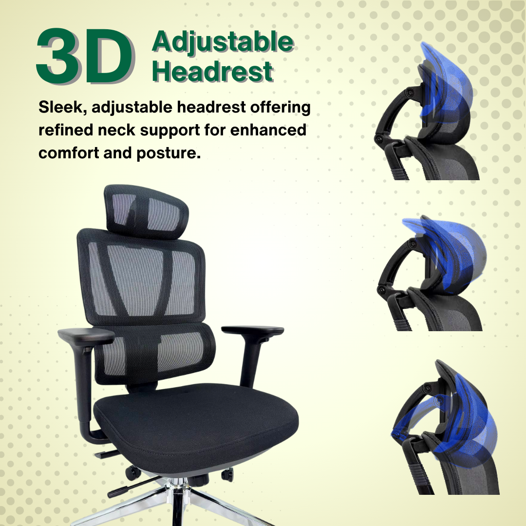Reiko Elevate 30 Ergonomic Chair Fabric Cushion Seat Chair - 3 Years Warranty (Office Chair, Ergonomic Chair, Gaming)