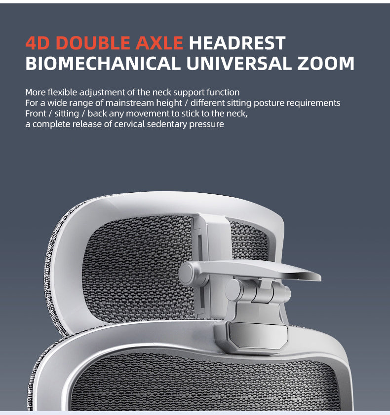 Reiko Aurelia Ergonomic Chair Full Mesh 6D Armrest Ergonomic Office Aluminum Chair Heavy Duty with Footrest