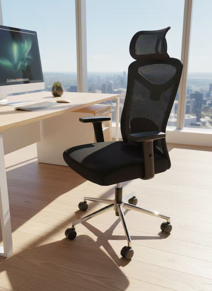 Reiko Elite mesh office chair back view - high density foam seat Malaysia