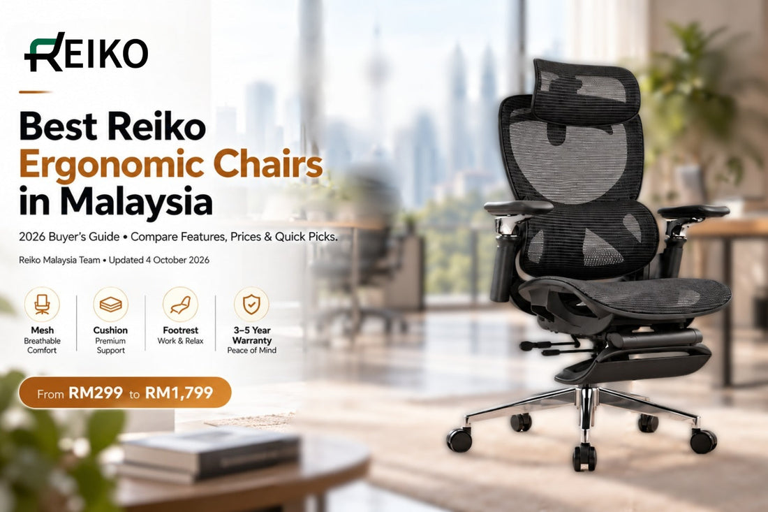Reiko Elion ergonomic chair in Malaysia featured in Reiko’s 2026 ergonomic chair buying guide, comparing features, prices and chair options.