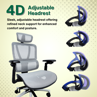 Reiko Nova 30 Full Mesh Ergonomic Chair - 3 Years Warranty (Office Chair, Adjustable Lumbar Chair, Gaming Chair)