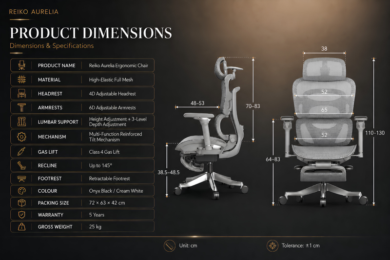 Reiko Aurelia Ergonomic Chair specifications