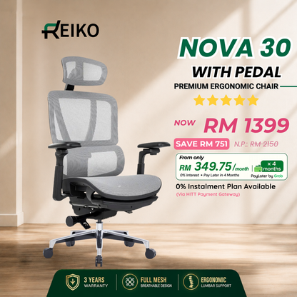 Reiko Nova 30 ergonomic office chair Malaysia - Korea Wintex mesh 5D 