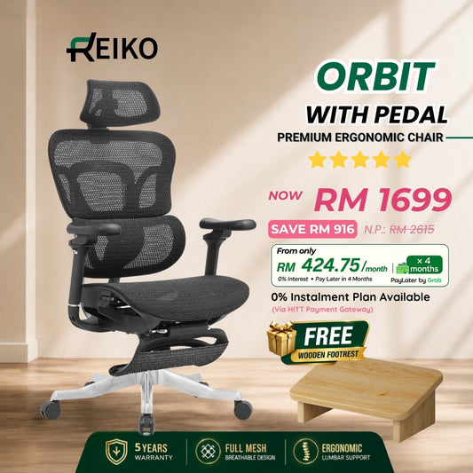 Reiko Orbit heavy duty full mesh ergonomic office chair Malaysia - 5 year warranty