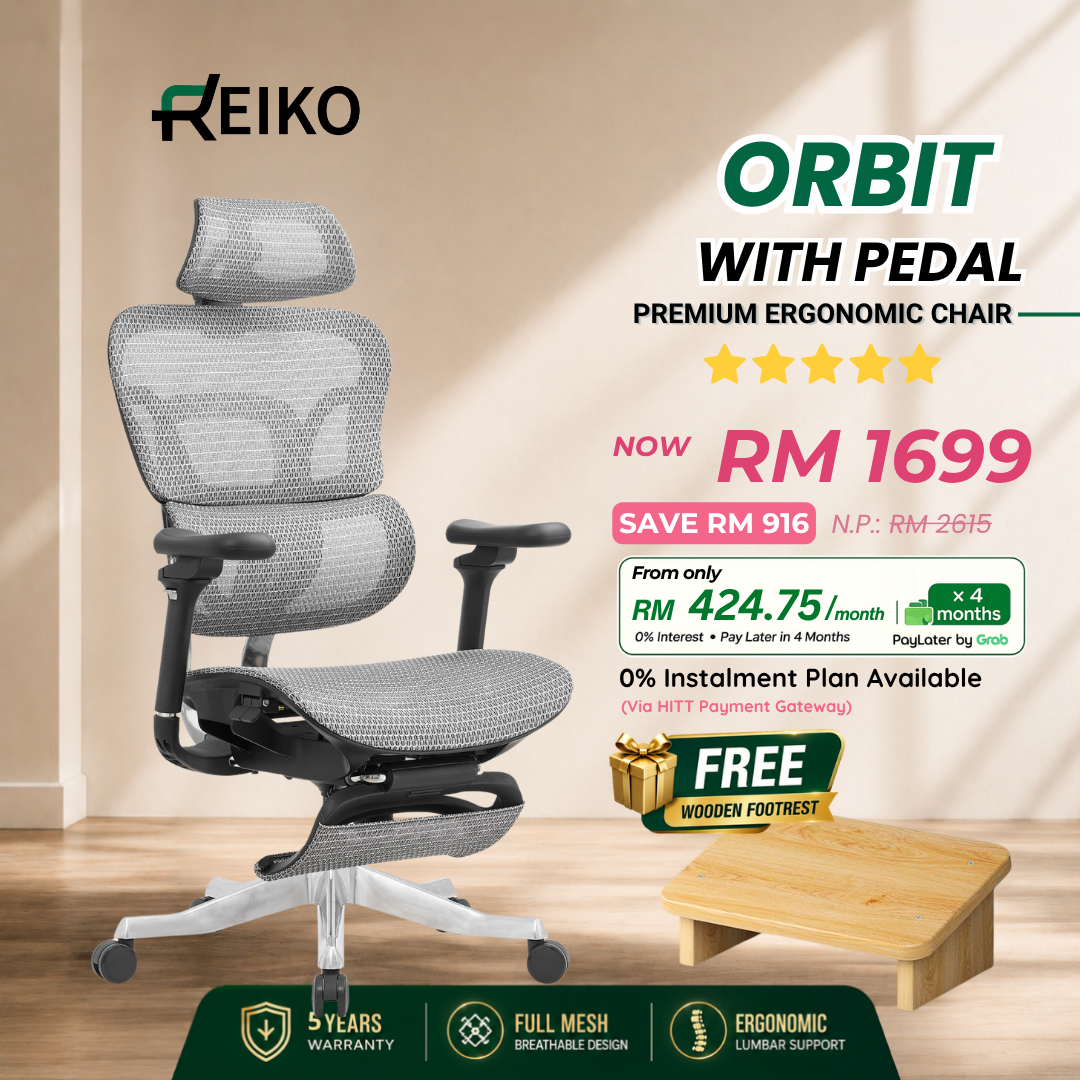 Reiko Orbit heavy duty full mesh ergonomic office chair Malaysia - 5 year warranty
