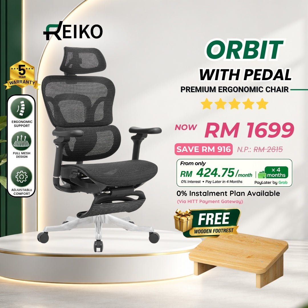 Reiko Orbit heavy duty full mesh ergonomic office chair Malaysia - 5 year warranty