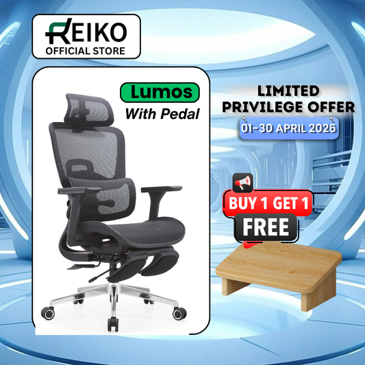 Reiko Lumos full mesh ergonomic office chair Malaysia - AutoFlex lumbar support 4D armrest