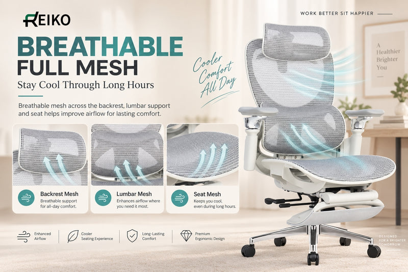 Reiko Elion Ergonomic Chair with Pedal Footrest specifications