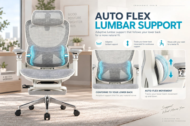 Reiko Elion Ergonomic Chair with Pedal Footrest specifications