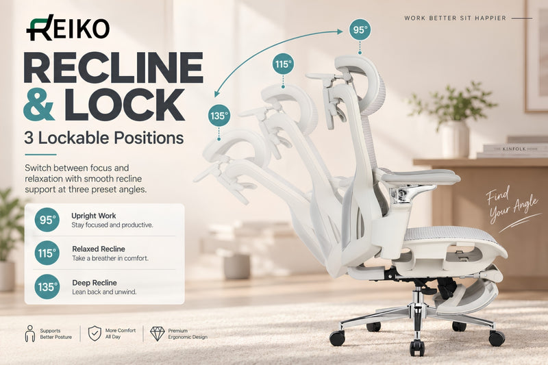 Reiko Elion Ergonomic Chair with Pedal Footrest specifications
