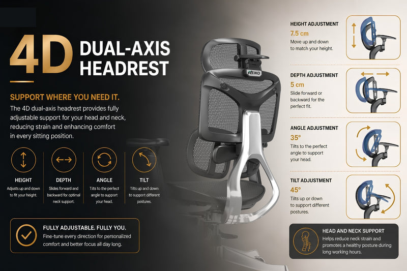 Reiko Ergolux Ergonomic Chair specifications