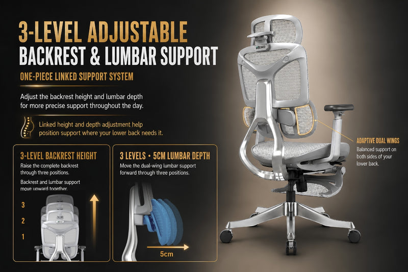 Reiko Ergolux Ergonomic Chair specifications