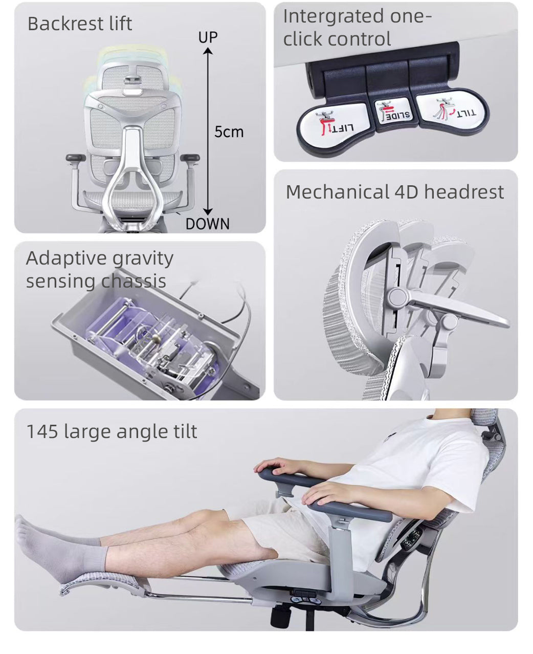 Reiko Ergolux with Pedal Ergonomic Chair Full Mesh 5 Years Warranty Office Chair, Adjustable Lumbar Chair, Gaming Chair