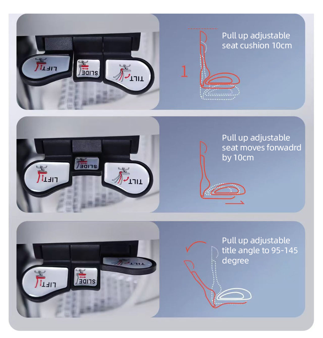 Reiko Ergolux with Pedal Ergonomic Chair Full Mesh 5 Years Warranty Office Chair, Adjustable Lumbar Chair, Gaming Chair