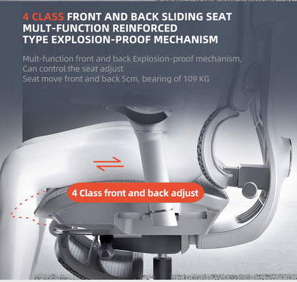 Reiko Aurelia Ergonomic Chair Full Mesh 6D Armrest Ergonomic Office Aluminum Chair Heavy Duty with Footrest