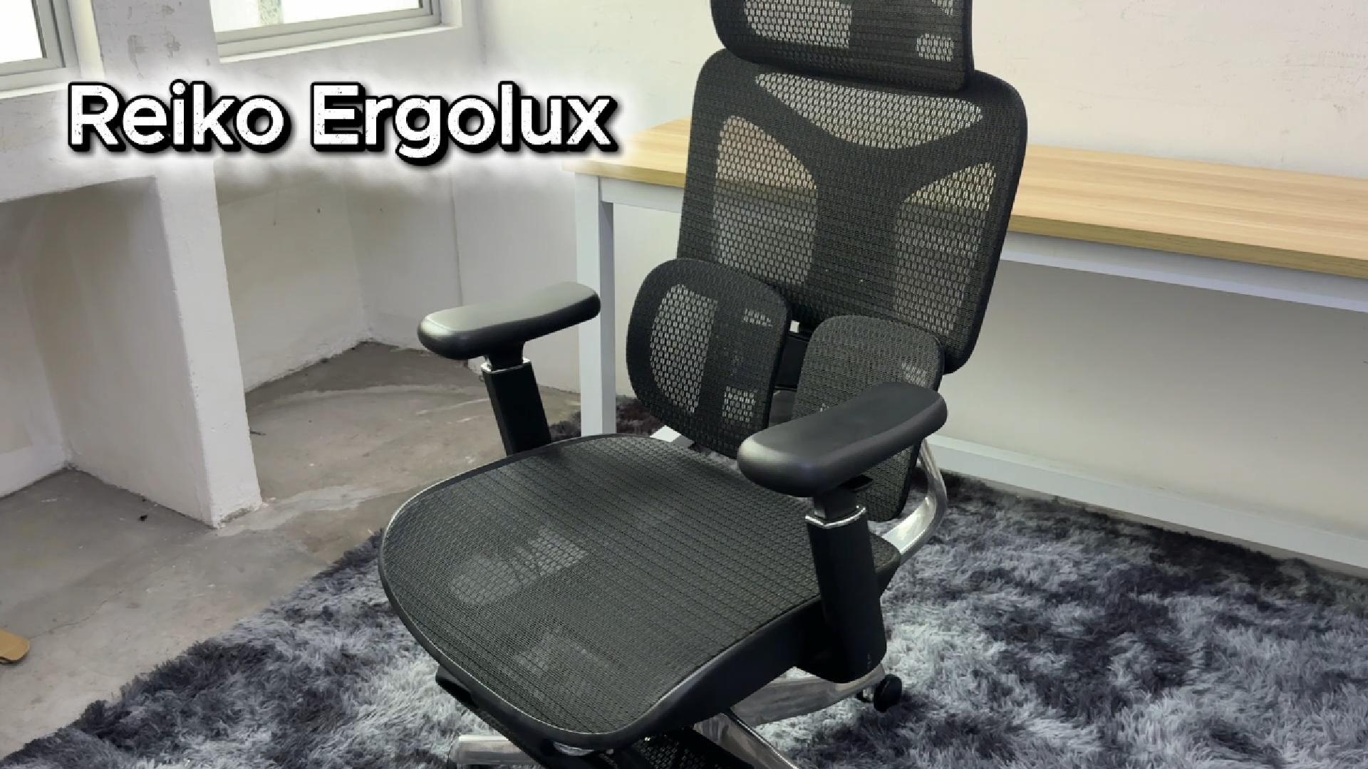 Reiko Ergolux ergonomic chair operation guide video showing adjustment features